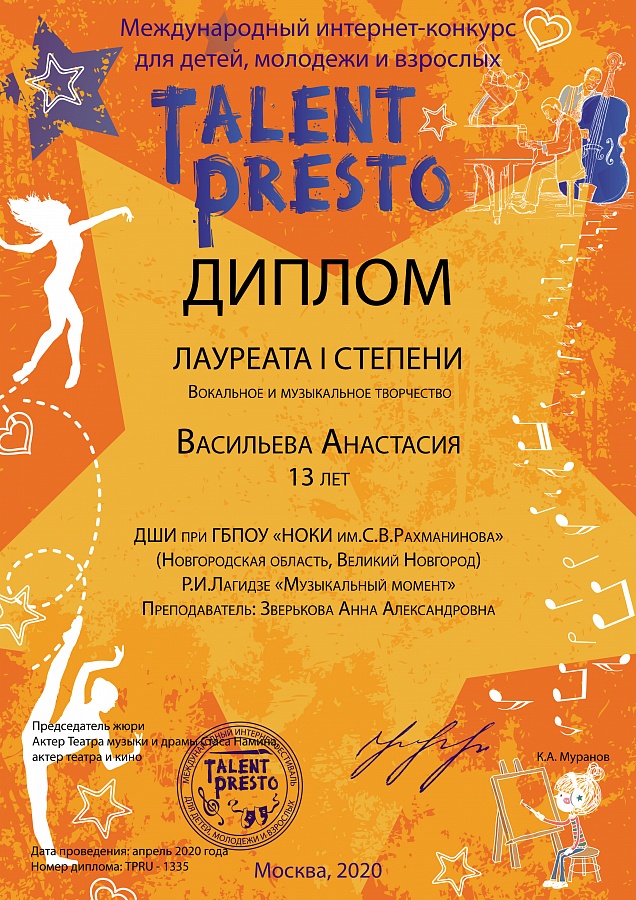 В апреле 2020 г. учащиеся музыкального отделения Детской школы искусств