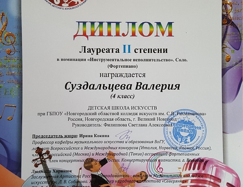 В апреле 2020 г. учащиеся музыкального отделения Детской школы искусств