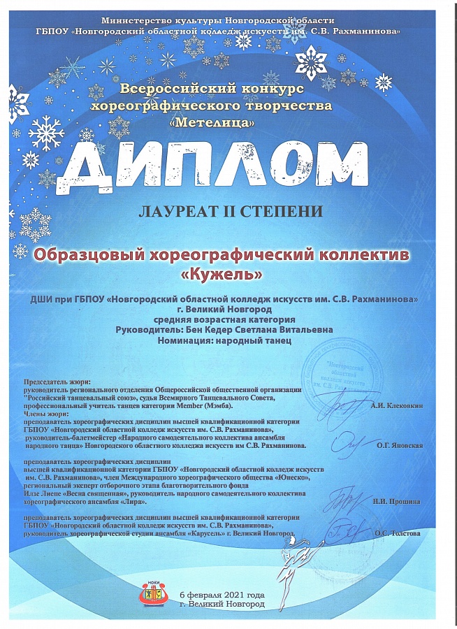     Поздравляем учащихся хореографического отделения!