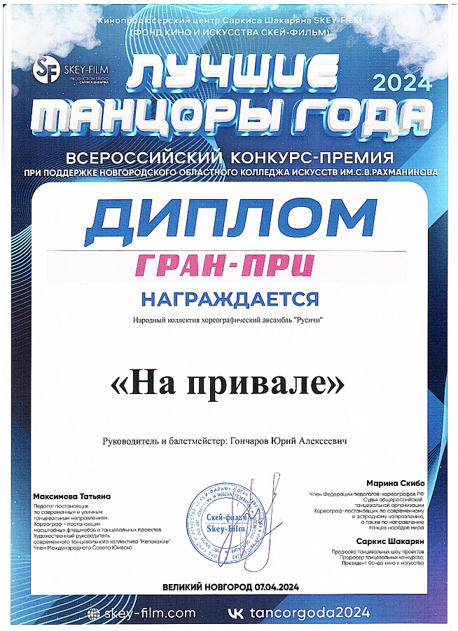 Подведены итоги Всероссийского конкурса-премии «Лучшие танцоры года 2024» и международного вокального конкурса-премии TOP MUSIC