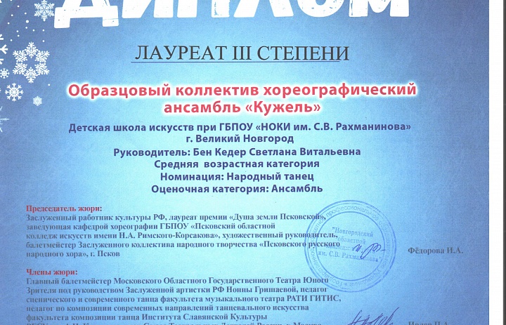 Поздравляем участниц Образцового коллектива хореографического ансамбля "Кужель"